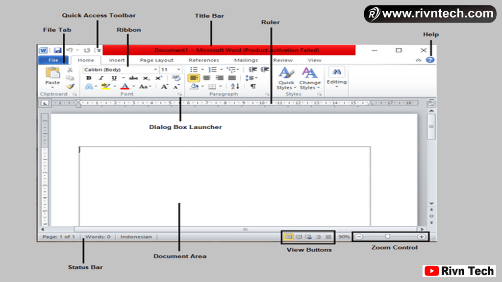 MS Word की Home Screen का परिचय