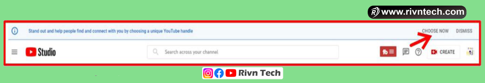 YouTube Studio में Handle