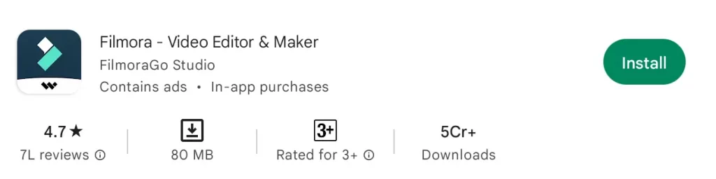 FilmoraGo Video Editor App