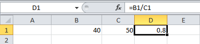 Division Excel Formula