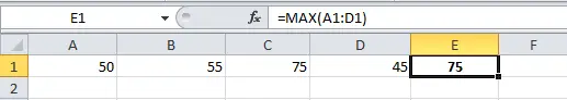 MAX Excel Formula