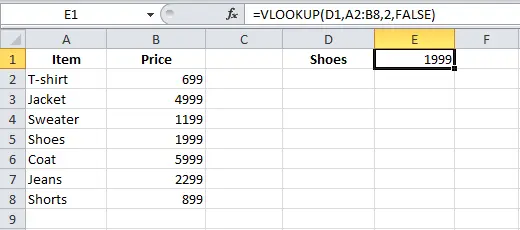 VLOOKUP Excel Formula