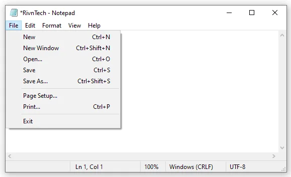 Notepad File Menu in Hindi