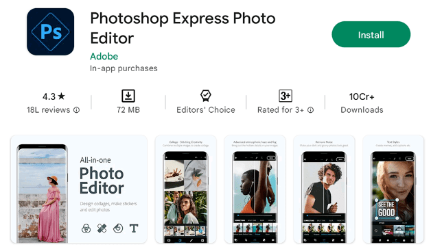 Photoshop Express : Photo Editor Apps