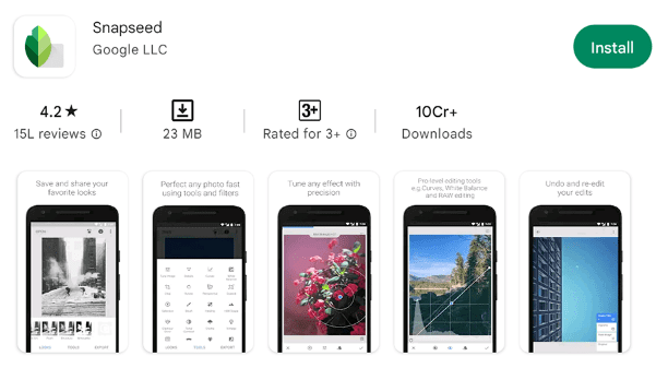 Snapseed Best Photo Editor Apps
