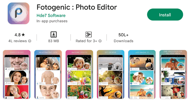 Fotogenic - फोटो एडिट करने वाला ऐप