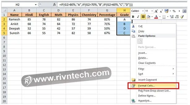 How to Hide Formula in Excel Sheet