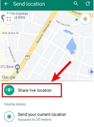 Whatsapp पर Live Location कैसे भेजे?