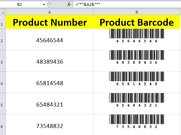 Barcode in Ms Excel