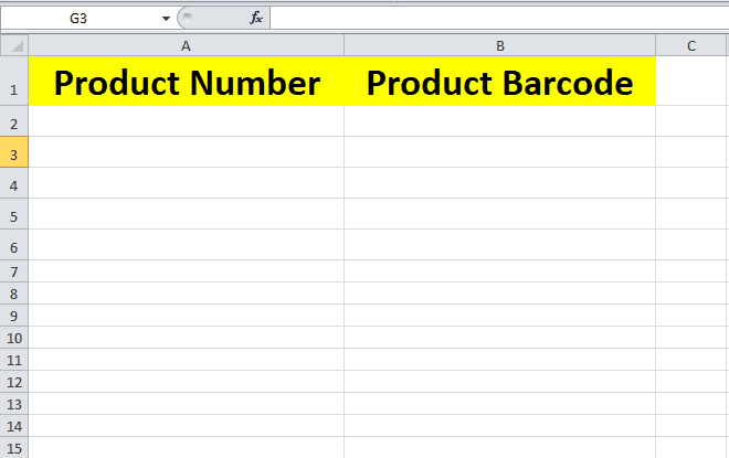 Empty excel table