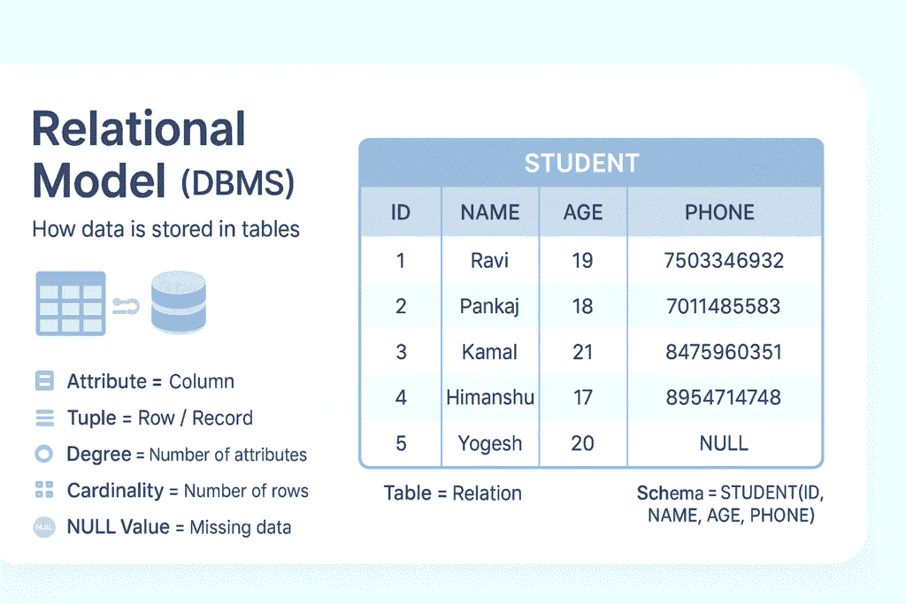 Relational Model in Hindi